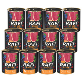 Rafi Wet Dog Food with Duck, 12 x 800 g Set