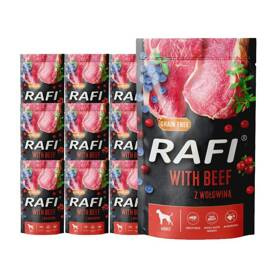 Rafi Wet Dog Food with Beef, 10 x 500 g Pack