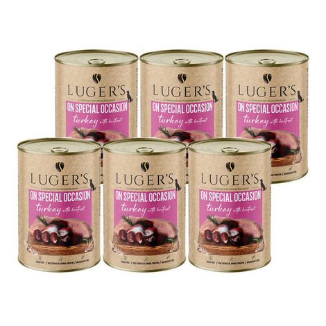 Luger's On Special Occasion Wet Dog Food: Turkey with Beets, 6-Pack (400 g each)