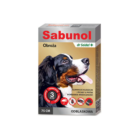 Sabunol Reflective Flea and Tick Collar for Dogs, 75 cm