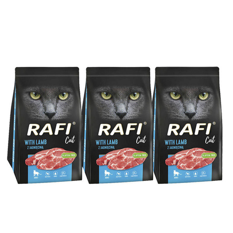 Rafi Cat Dry Cat Food with Lamb, 3 x 1.5 kg