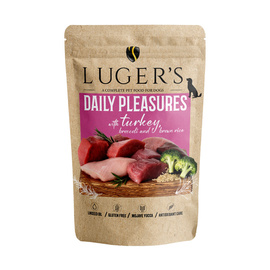 Luger's Daily Pleasures Wet Dog Food with Turkey, Broccoli, and Brown Rice, 500 g