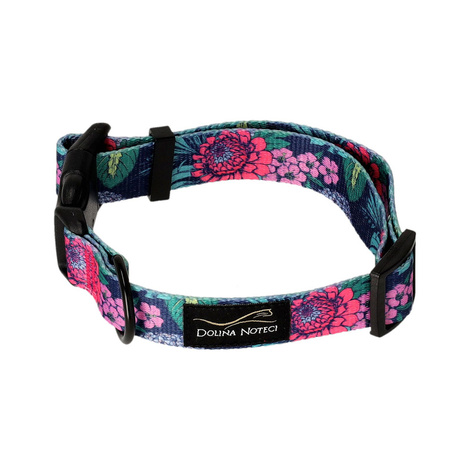 Dolina Noteci Adjustable Dog Collar - "Flowery Corner" L 2.5 cm x 32–53 cm