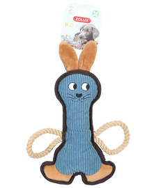 Zolux Durable Dog Toy: Buddy the Rabbit, Blue, 33 cm