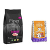 Piper Animals Junior Dry Dog Food with Turkey, 12 kg + Natural Taste Dried Food with Waterfowl, 1 kg