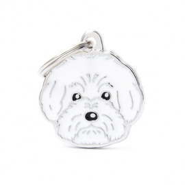 Engraved ID Tag for a Bolognese Dog