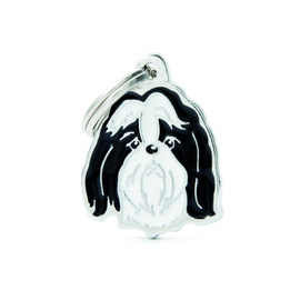 Engraved ID Tag for a Shih Tzu Dog, Black