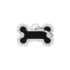 Engraved ID Tag for Dogs and Cats—Black Glam Bone Design