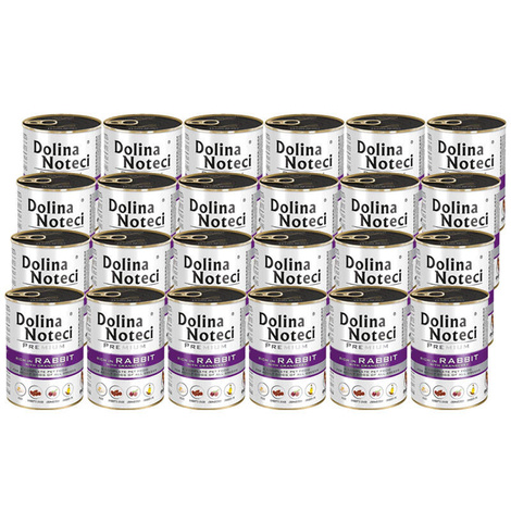 Dolina Noteci Premium Wet Dog Food, Rich in Rabbit with Cranberries, 24 x 400 g Set