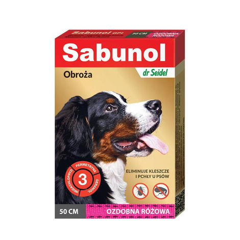 Sabunol Pink Decorative Flea and Tick Collar for Dogs, 50 cm