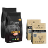 Piper Animals dry dog food with chicken, 2 x 12 kg bag + Luger’s dry dog food rich in chicken, 2 x 1 kg