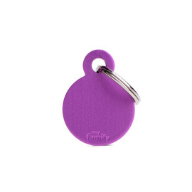 Engraved ID Tag for Dogs and Cats: Small Purple Circle