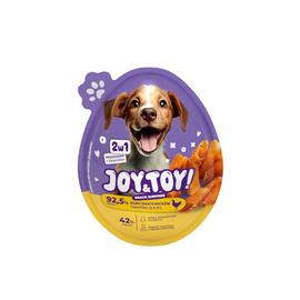 Joy&Toy 2-in-1 Surprise Egg for Dogs: Chicken-Flavored Treat + Toy