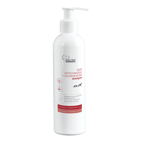 Over Zoo Vet Line OVER Ketoconazole + Chlorhexidine Shampoo for Dogs and Cats, 250 ml