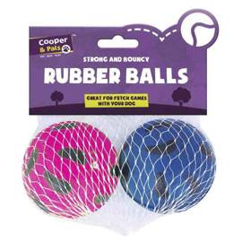 Cooper &amp; Pals Rubber Dog Toy Balls, 2-Pack