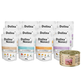 Dolina Noteci Premium Mix Wet Dog Food for Small Breeds, 12 x 100 g + a free 185 g can of Luger's Little's Moments with Veal