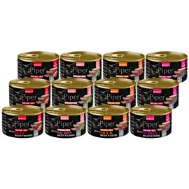 Piper Animals Mus Wet Cat Food, Mixed Flavors, 12 x 85 g