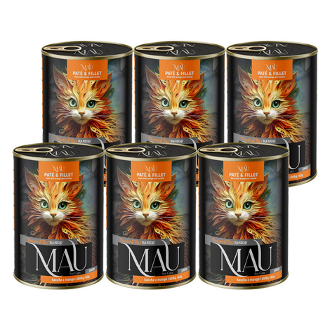 MAU Pâté and Fillet Wet Cat Food for Kittens: Duck with Mango and Wild Rose, 6-Pack (400 g each)