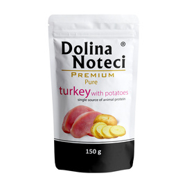 Dolina Noteci Premium Pure Wet Dog Food for Dogs with Allergies, Rich in Turkey and Potatoes, 150 g pouch
