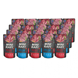 Mini Rafi Wet Dog Food, Mixed Flavors: Lamb and Beef, 20 x 150 g