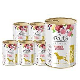 Veterinary Wet Dog Food for Dogs with Urinary Tract Conditions: 4Vets Natural Urinary Non-struvite, 6 x 400 g