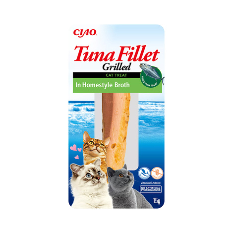INABA Cat Treat: Grilled Tuna Fillet in Homemade Broth, 15 g