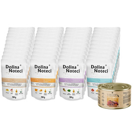 Dolina Noteci Premium Mix Wet Dog Food for Small Breeds, 40 x 100 g + Free Luger's Little's Moments with Duck Hearts, 185 g