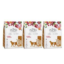 4Vets Natural Weight Reduction Dry Cat Food for Overweight and Obese Cats, 3 x 1 kg