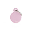 Engraved ID Tag for Dogs and Cats: Small Pink Circle