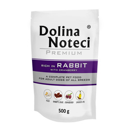 Dolina Noteci Premium Wet Dog Food, Rich in Rabbit with Cranberries, 500 g pouch
