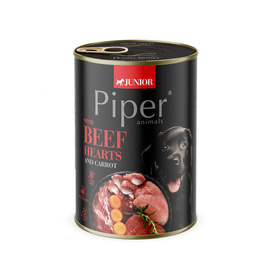 Piper Animals Junior Wet Dog Food with Beef Hearts and Carrots, 400 g