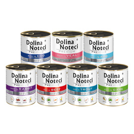 Dolina Noteci Premium Wet Dog Food, Mixed Flavors (No Poultry), 7 x 800 g Set