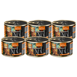 MAU Pâté and Fillet Wet Cat Food for Kittens: Duck with Mango and Wild Rose, 6-Pack (185 g each)