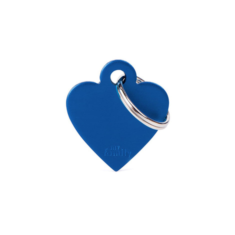 MyFamily Basic Address Tag - Small Blue Heart