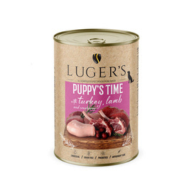 Luger's Puppy's Time Wet Dog Food for Puppies with Turkey, Lamb, and Cranberries, 400 g