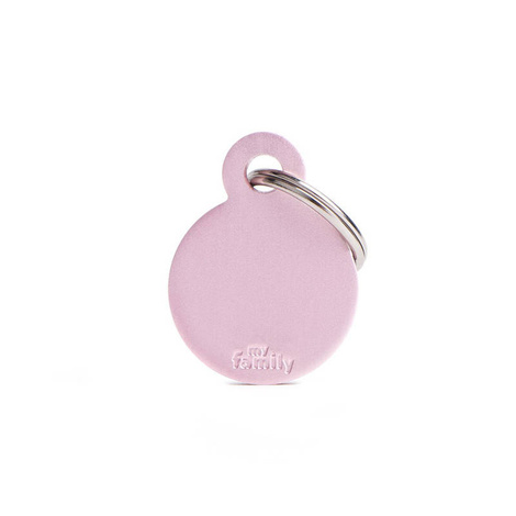 Engraved ID Tag for Dogs and Cats: Small Pink Circle