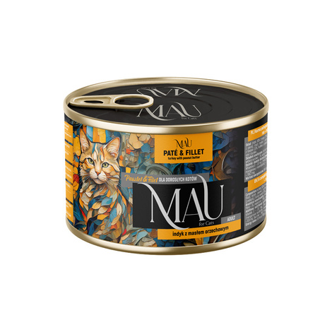 MAU Pâté and Fillet Wet Cat Food: Turkey with Peanut Butter, 185 g