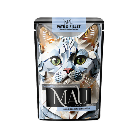 MAU Pâté and Fillet Wet Cat Food for Spayed/Neutered Cats: Venison with Kamchatka Berries, 85 g