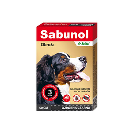 Sabunol Black Flea and Tick Collar for Dogs, 50 cm