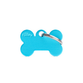 Engraved ID Tag for Dogs and Cats—Small Blue Bone Shape