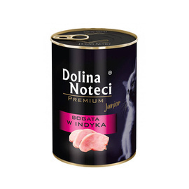 Dolina Noteci Premium Junior Wet Cat Food for Kittens, Rich in Turkey, 400 g Can