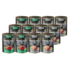 Super Rafi Cat Wet Food for Spayed Cats, Assorted Flavors, 12 x 400 g Pack