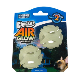 Chuckit Pet Supplies! Max Glow Air Fetch Glow-in-the-Dark Dog Toy, Small, 5 cm, 2-Pack.