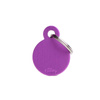 Engraved ID Tag for Dogs and Cats: Small Purple Circle