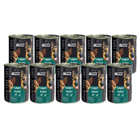 Super Beno Grain-Free Wet Dog Food with Turkey and Rabbit Chunks in Gravy, 10-Pack (415 g each)