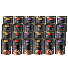 Piper Animals Junior Wet Dog Food, Mixed Flavors, 24 x 400 g