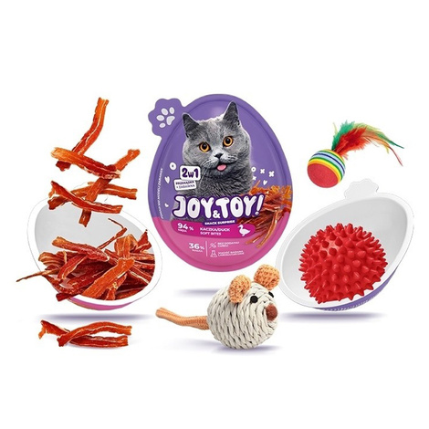 Joy&Toy 2-in-1 Surprise Egg for Cats: Duck-Flavored Treat + Toy