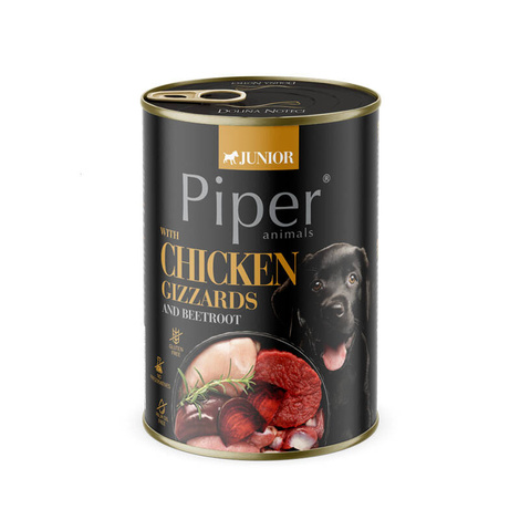 Piper Animals Junior Wet Dog Food with Chicken Stomachs and Beets, 400 g