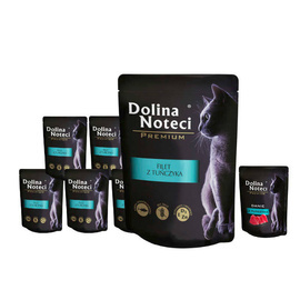 Dolina Noteci Premium Wet Cat Food: Tuna Fillet, 10x85 g set + a free 85 g serving of tuna