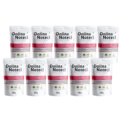 Dolina Noteci Premium Wet Dog Food, Rich in Veal with Green Peas, 10 x 150 g Set